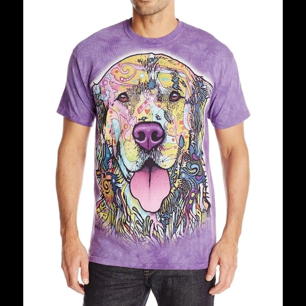 The Mountain Dean Russo Golden Retriever TShirt Size Medium Purple Tie-Dyed 2013